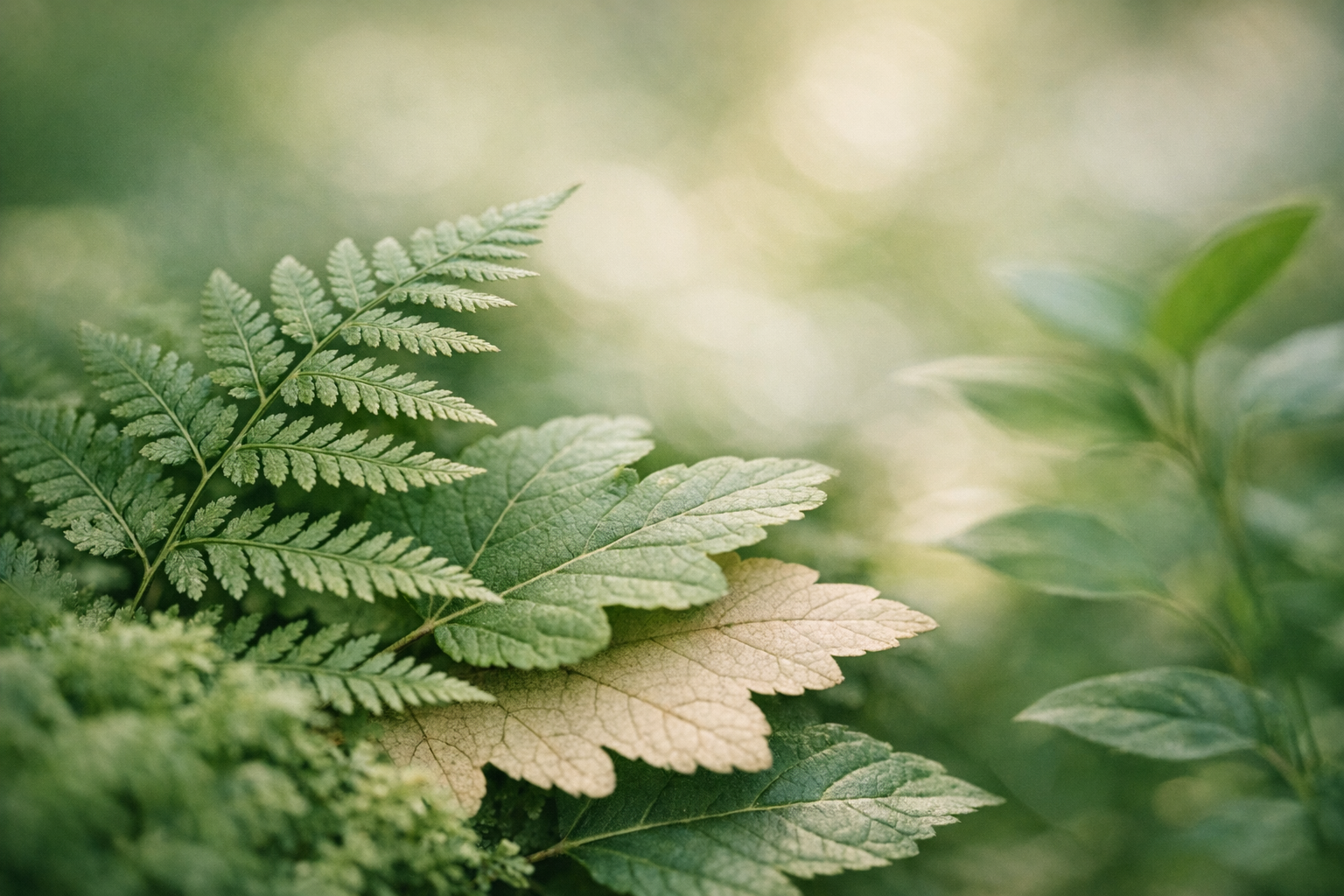 A soft, green fern leaf representing growth and privacy.